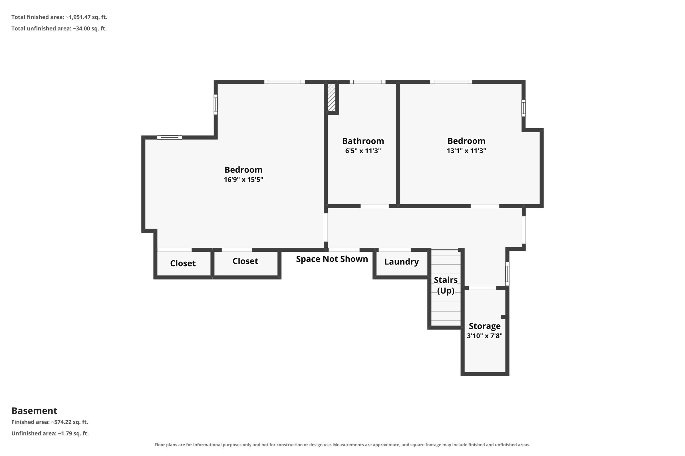 Basement floor plan for 4 Lakeside Trail
