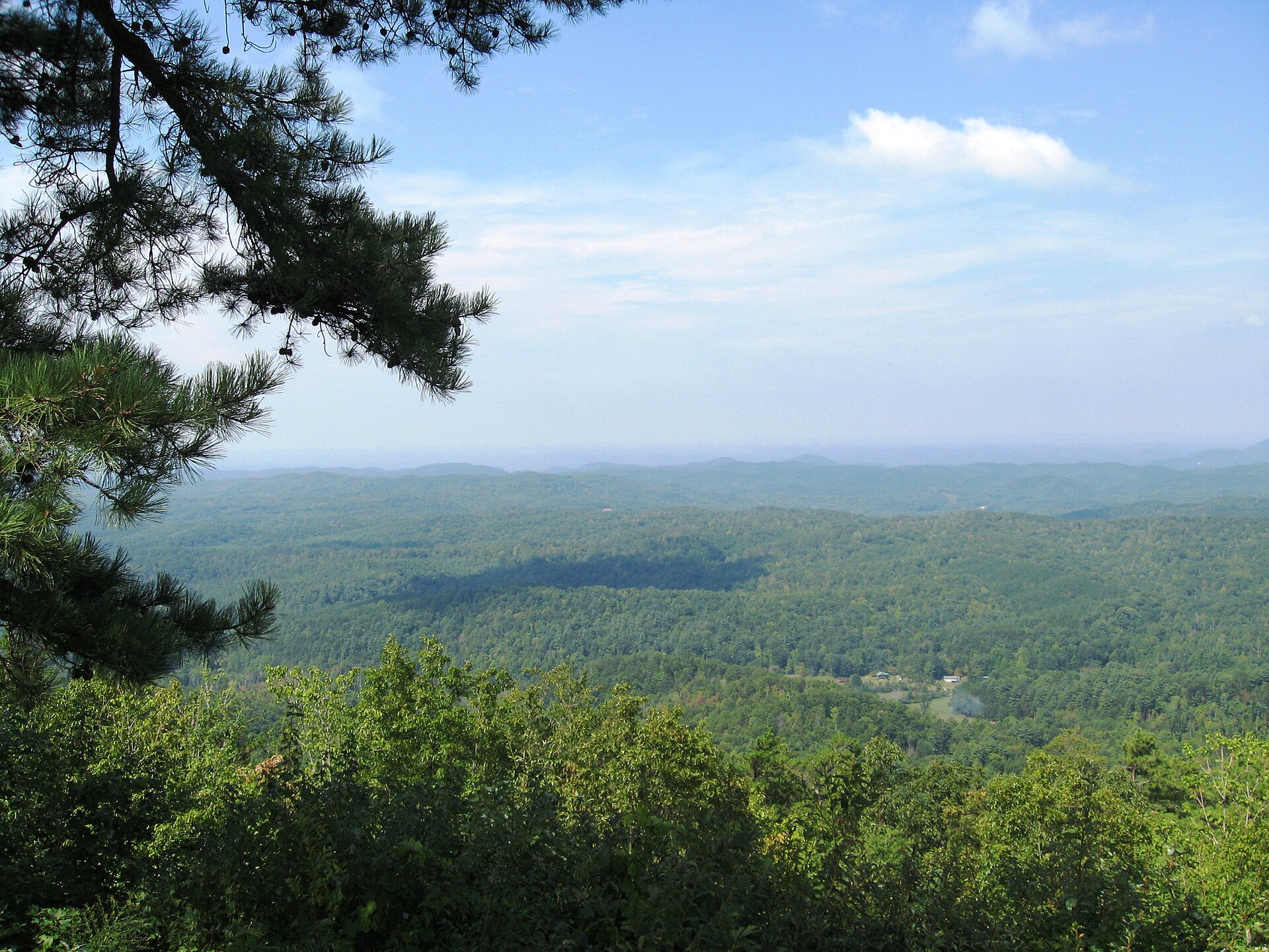 Layered blue ridges from a Cherohala Skyway overlook
